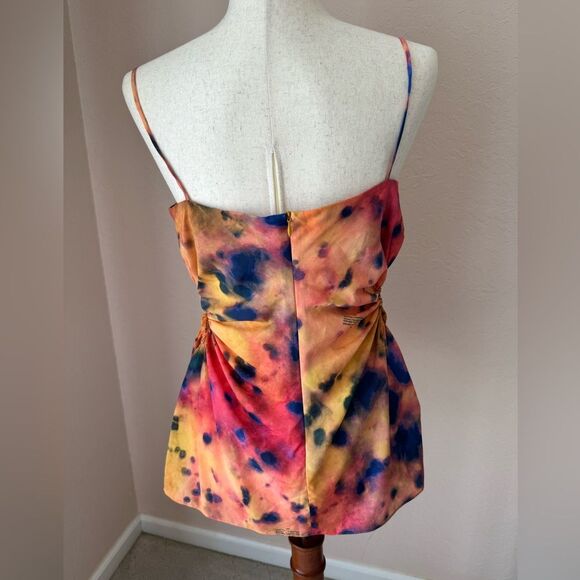 Rokh silky cut out top with spaghett  straps for tent the runway. sz42 us 10 - Picture 4 of 9